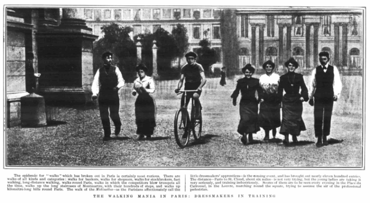 The walking mania in Paris - dressmakers in training - The Graphic (London), Saturday 24th October 1903