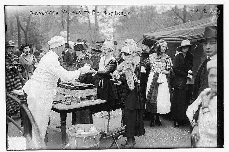 Greenwich Village fair - hot dogs - June 1917