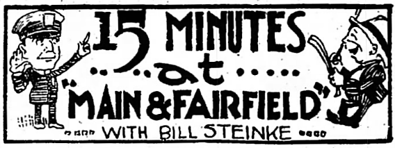 illustration for 15 Minutes at Main &amp; Fairfield in The Bridgeport Telegram (1921)