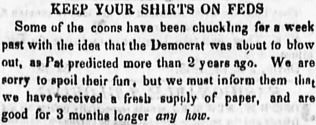 keep your shirt on - The Ohio Democrat - 18 April 1844
