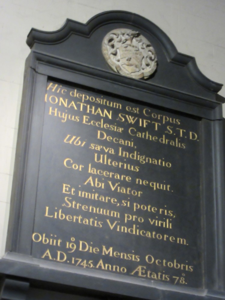 Jonathan Swift's epitaph in St Patrick's Cathedral, Dublin