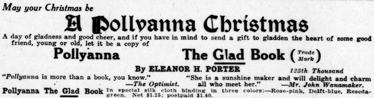 Pollyanna - Pittsburgh Daily Post - 20 December 1913