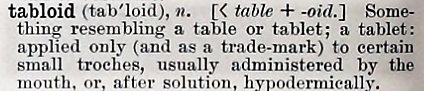 tabloid - Century Dictionary - 1897