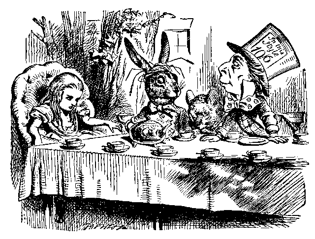 Mad Tea Party - illustration by John Tenniel for Alice_s Adventures in Wonderland