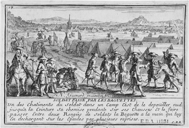 soldat passé par les baguettes - Nicolas Guérard - circa 1695