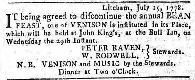 beanfeast - Norfolk Chronicle - 18 July 1778