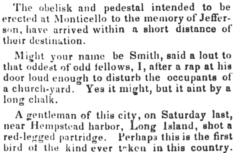 by a long chalk - Boston Morning Post - 30 November 1833