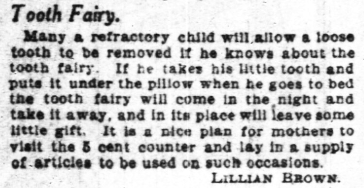 tooth fairy - Chicago Sunday Tribune - 27 September 1908