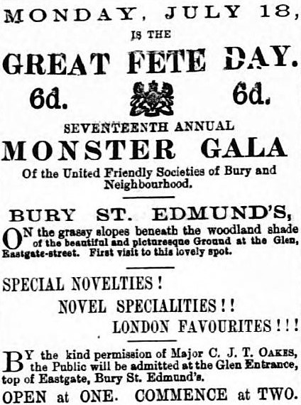 monster gala - Bury Free Press (Suffolk) - 16 July 1881