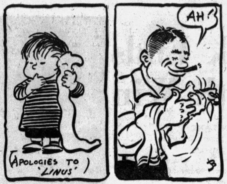 Linus_ blanket – Sunday Press (Binghamton, New York) – 19 January 1958