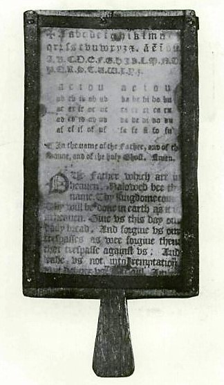 17th-century hornbook - from The Hornbook and its use in America (1916)