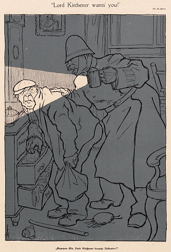 'Lord Kitchener wants you' - Simplicissimus (München, Germany) - 2 February 1915