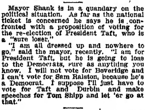 figurative use of ‘all dressed up and nowhere to go’ - Indianapolis Sunday Star (Indianapolis, Indiana) - 25 August 1912