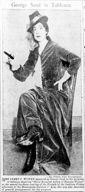 Mrs. James C. Wyman as George Sand - The Minneapolis Tribune (Minneapolis, Minnesota) - 4 November 1933