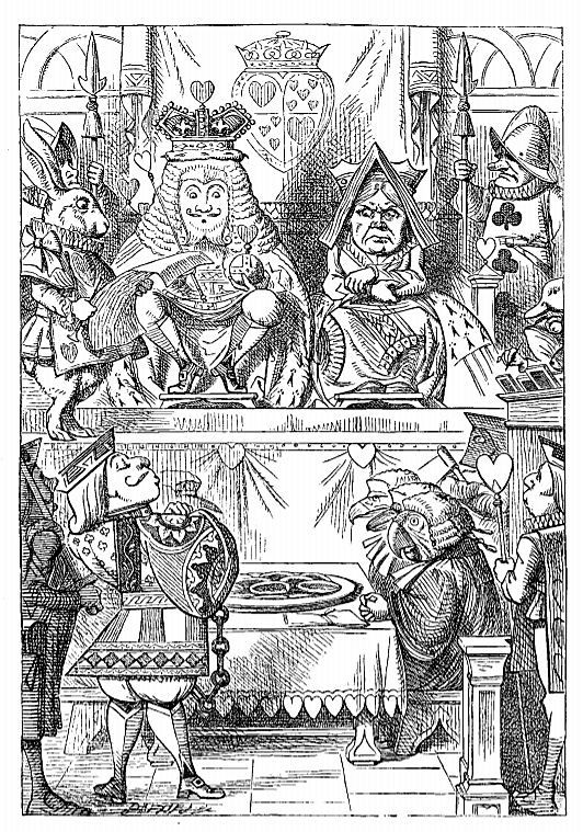 'Alice's Adventures in Wonderland' (1866 edition) - the trial of the Knave of Hearts - illustration by John Tenniel