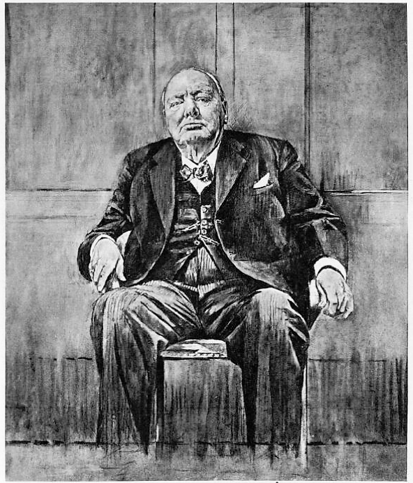 portrait of Winston Churchill - The Sketch (London) - 1 December 1954