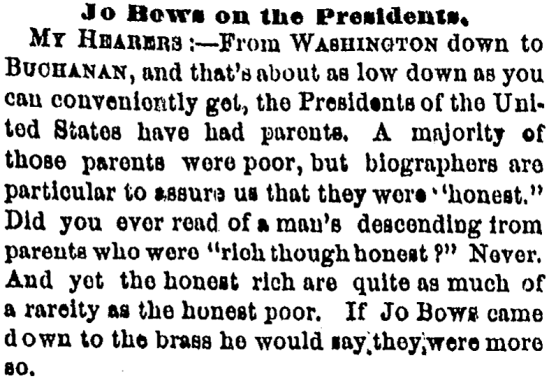 'to come (right) down to the brass' - Cleveland Plain Dealer (Cleveland, Ohio) - 5 March 1861