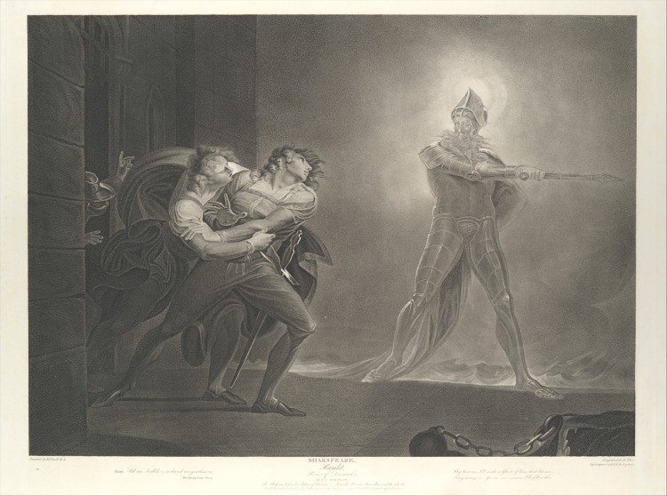 Hamlet, Horatio, Marcellus and the Ghost (1796) - Robert Thew, after Henry Fuseli