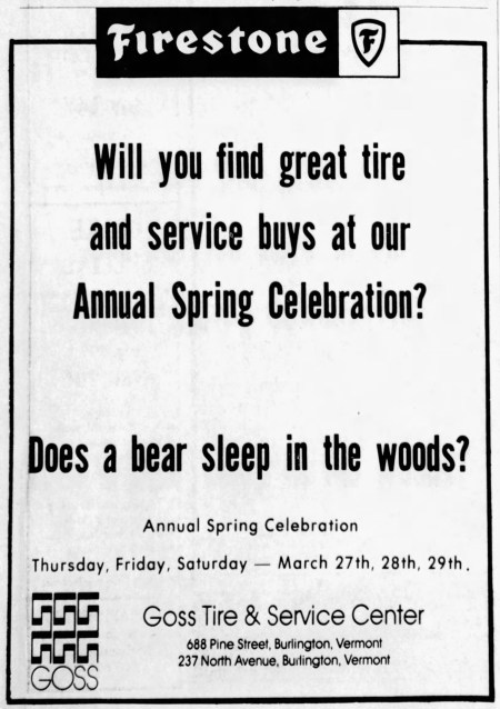 'does a bear sleep in the woods' - The Burlington Free Press (Burlington, Vermont) - 24 March 1975
