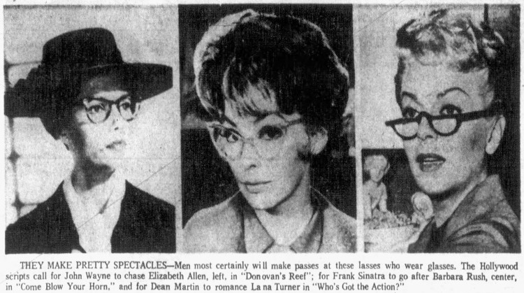 'passes at lasses who wear glasses' - The South Bend Tribune (South Bend, Indiana) - 23 November 1962