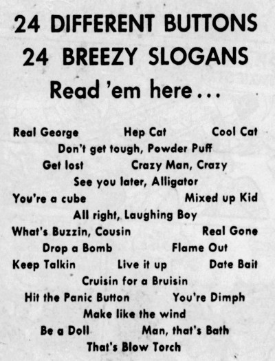 see you later alligator - slogans -Akron Beacon Journal - 14 August 1955