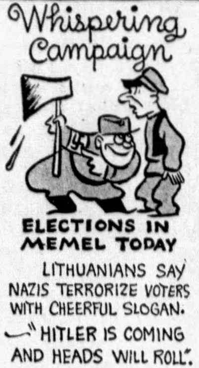 heads will roll’ - International Review, by Yardley - The Sun (Baltimore, Maryland) - 29 September 1935