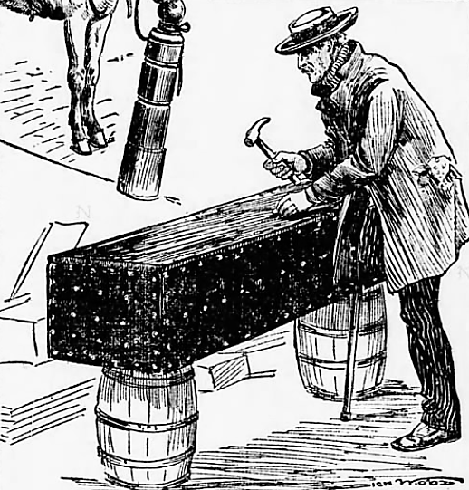 brass tacks on coffin - St. Louis Republic (St. Louis, Missouri) - 22 November 1900