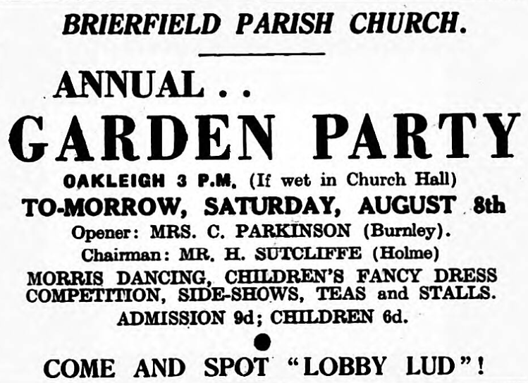 Lobby Lud (generic name) - The Nelson Leader (Nelson, Lancashire, England) - 7 August 1953