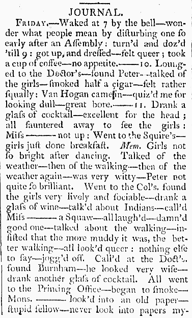 cocktail’ 1 - The Farmers’ Cabinet (Amherst, New Hampshire, USA) - 28 April 1803