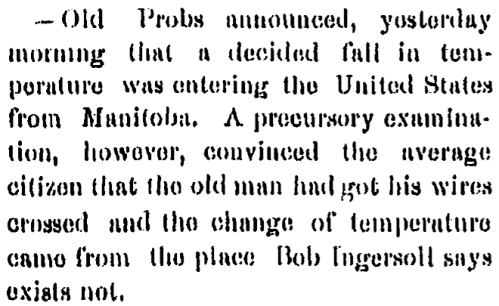 'to get one's wires crossed' - Daily Illinois State Register (Springfield, Illinois) - 17 July 1878