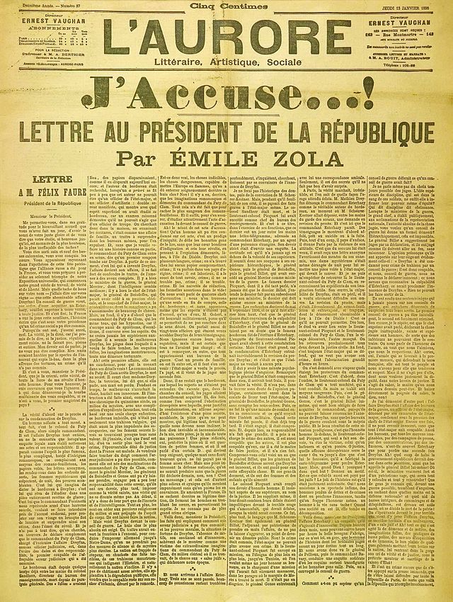 L'Aurore - 13 January 1898 - J'accuse !