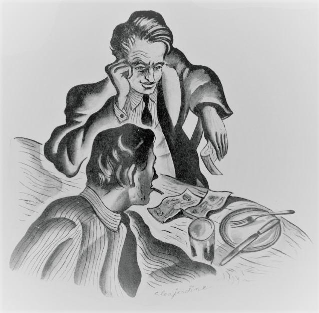 'to box clever' - illustration by Alex Jardine for James Curtis's A Bit of Bad - The Bystander (London) - 15 March 1939