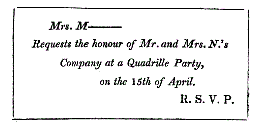 Parkes - Domestic Duties - 1825 - second invitation