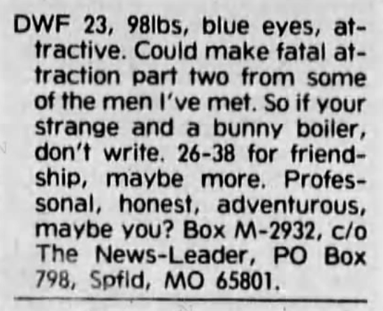 bunny boiler’ applied to a man - The News-Leader (Springfield, Missouri) - 12 March 1991