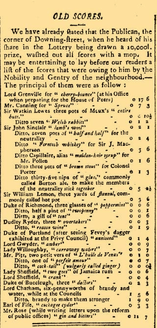 'Old Scores' - The Morning Post and Gazetteer (London, England) - 20 March 1798