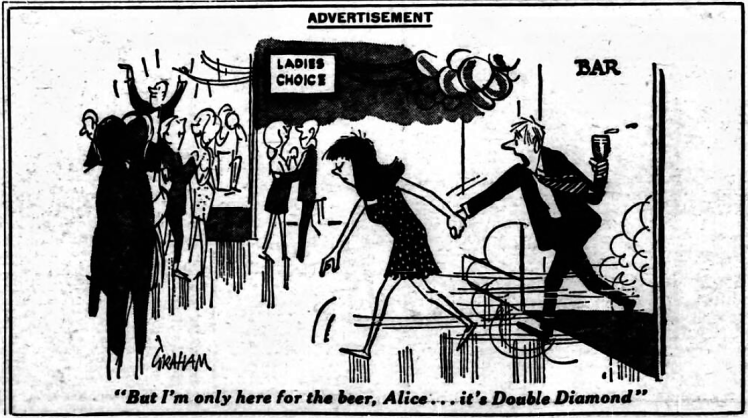 advertisement for Double Diamond 2 - Daily Mirror (London, England) - 1 November 1969