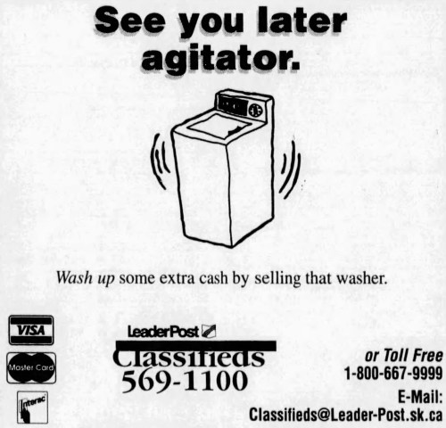 'see you later, agitator' - The Leader Post (Regina, Saskatchewan, Canada) - 14 July 1997