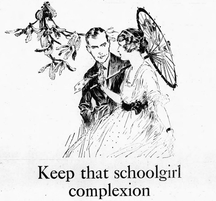 'that schoolgirl complexion' Palmolive - Arkansas Democrat (Little Rock, Arkansas) - 21 February 1921