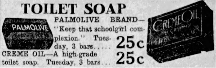'that schoolgirl complexion' Palmolive - Spokane Daily Chronicle (Spokane, Washington) - 4 October 1920