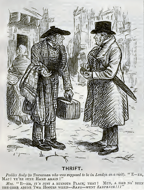 'bang went saxpence' - Punch, or the London Charivari - 5 December 1868 (2)
