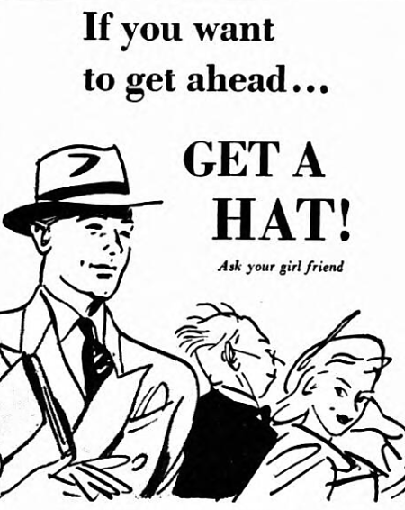 'if you want to get ahead, get a hat' - The Coventry Evening Telegraph (Coventry, Warwickshire) - 11 January 1949