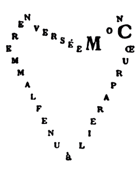 “Mon cœur pareil à une flamme renversée” - Calligrammes (1918) - Apollinaire